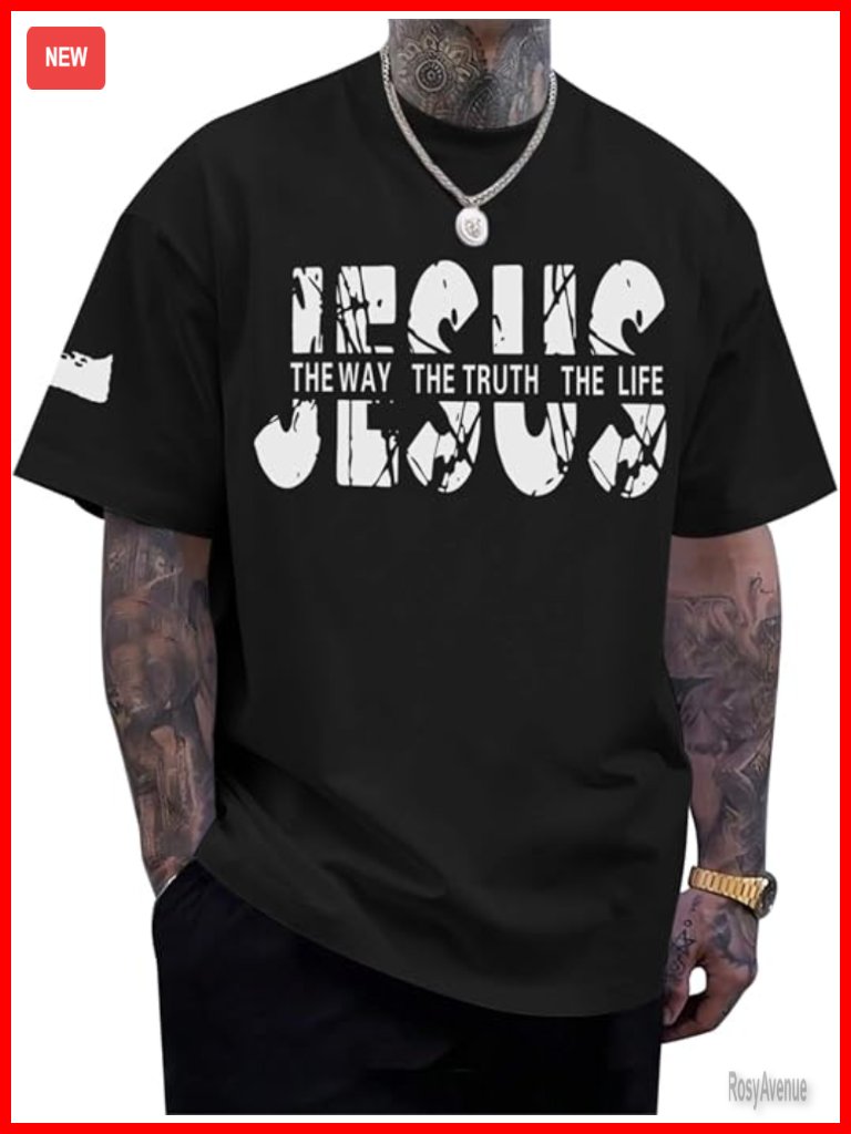 Christian Jesus Faith Shirts Oversized Graphic Tee Tops Inspirational Religious